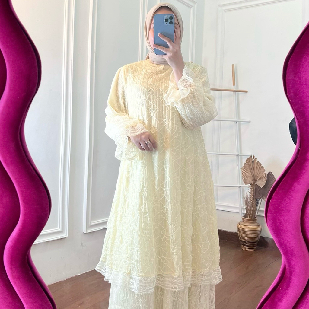 Dress tunik bunga renda karen