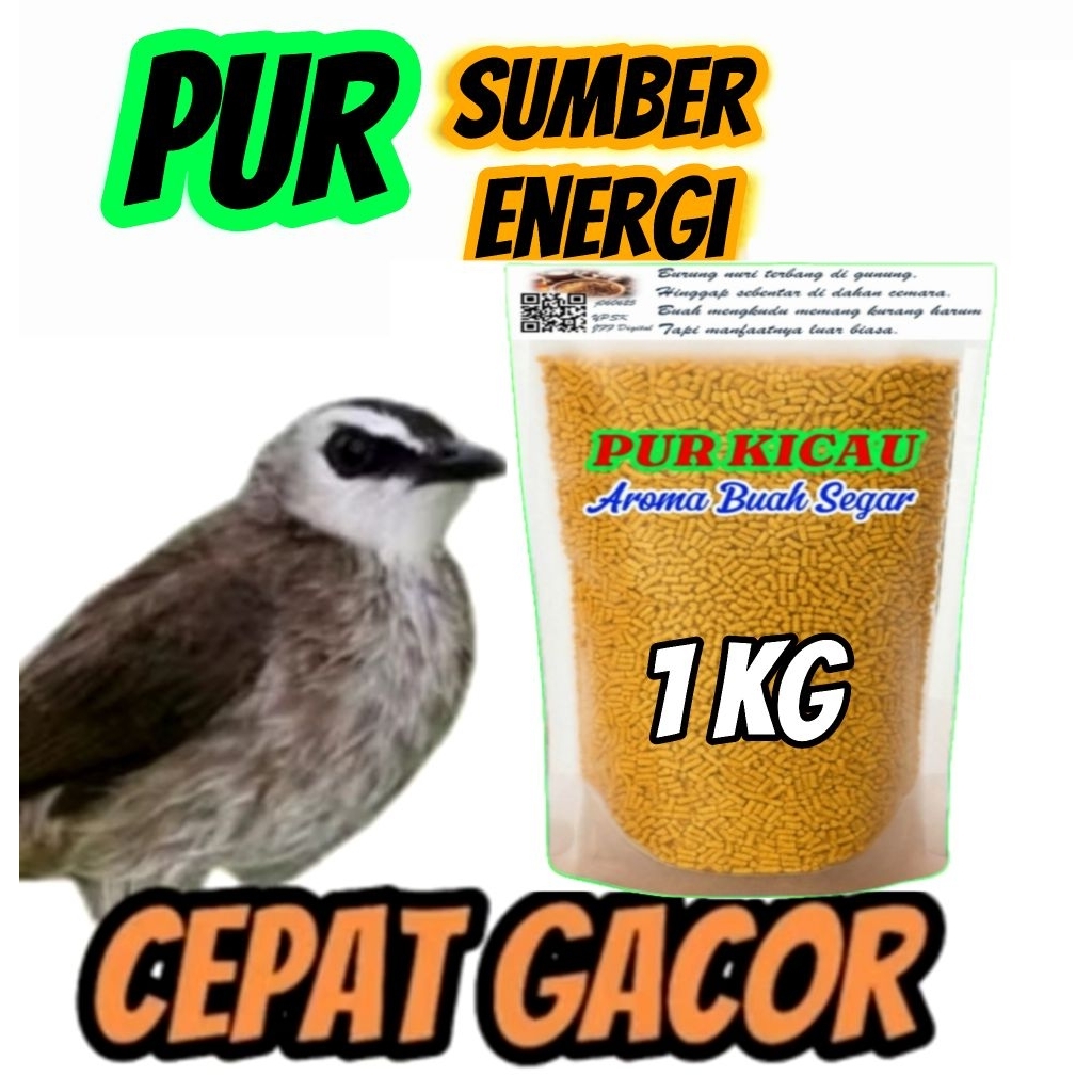 Pur Kicau Aroma Buah Segar. Pur Burung Trucuk, Kutilang, Dll. Poer Pakan Burung Kicauan.