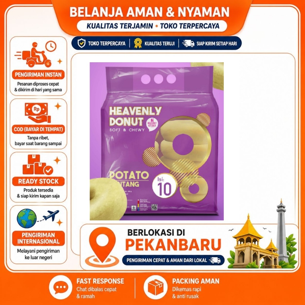 [SDW] pekanbaru/10pcs Heavenly Kitchen Donut Kentang Potato Soft Chewy Tekstur Donat Frozen Halal