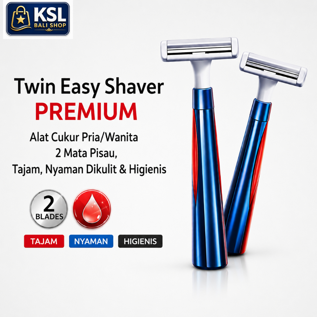 Pisau Cukur BIC Twin Easy Shaver Original 2 PCS Silet Cukur Pria Wanita 2 Mata Pisau Tajam