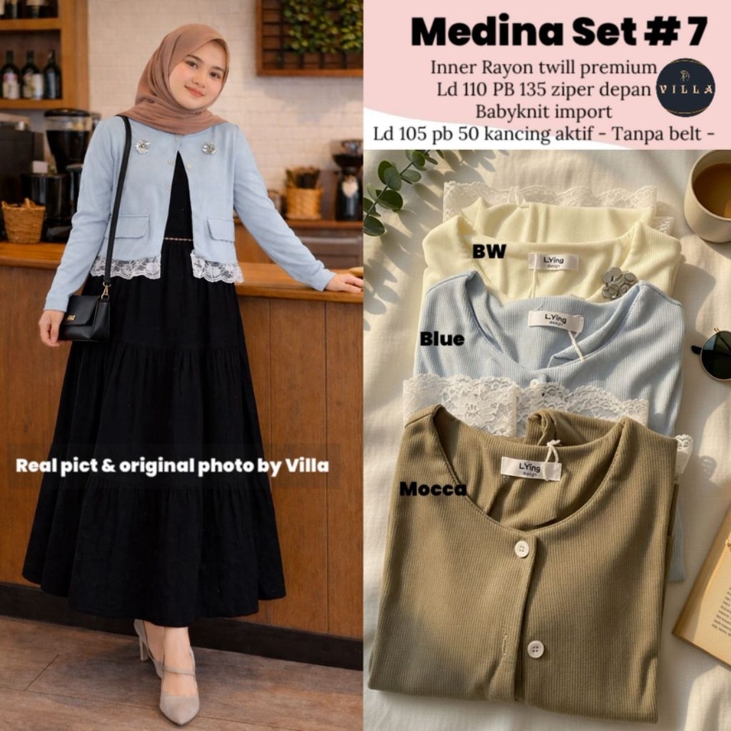 ANJANI MEDINA MARISKA MUTIA ALICE CINDA YULITA SET OUTER JACKET BLAZER ORI BY VILLA ANY // GAMIS RAY
