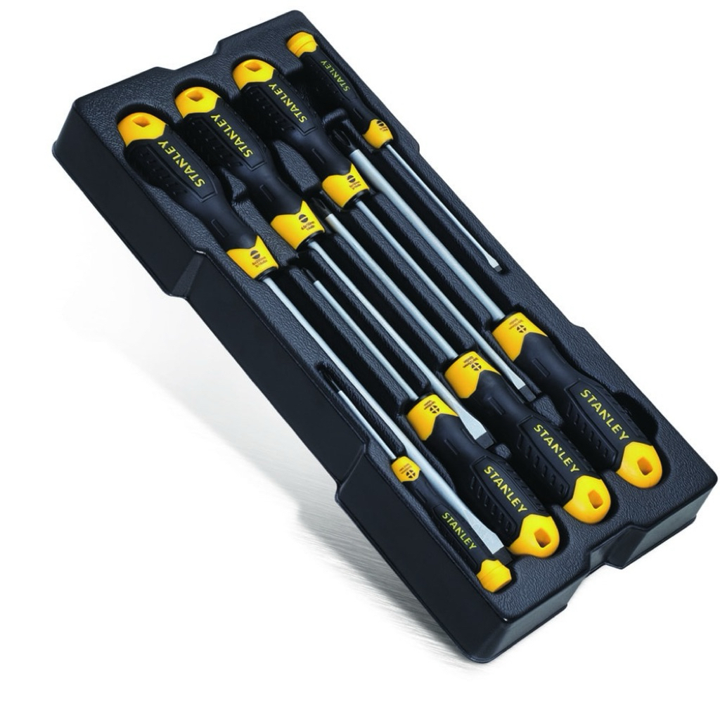 STANLEY STMT74181-8 Cushion Grip Screwdriver Obeng Plus Minus Set 8PCS