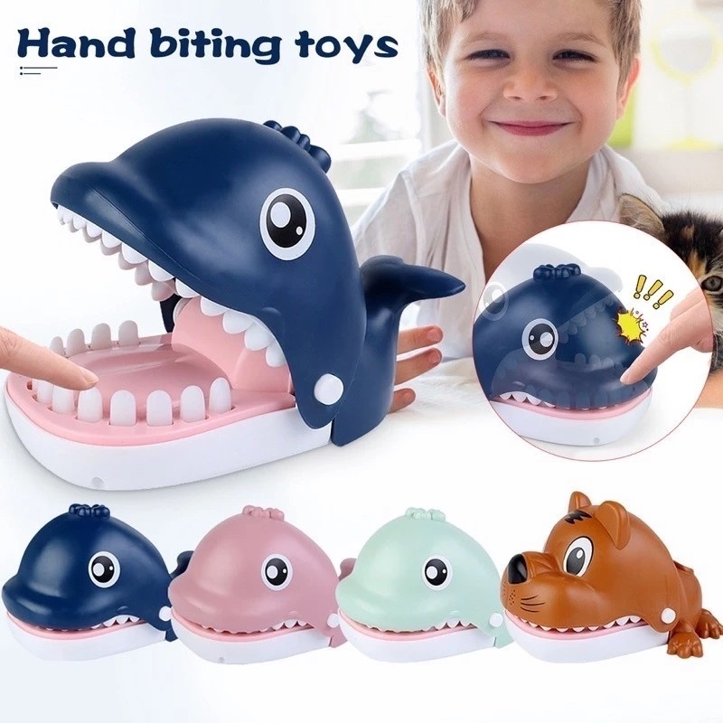 BRONSIS - Mainan Anak Whale Gigit Jari Ikan Paus - Mainan Prank Gigit Jari Paus