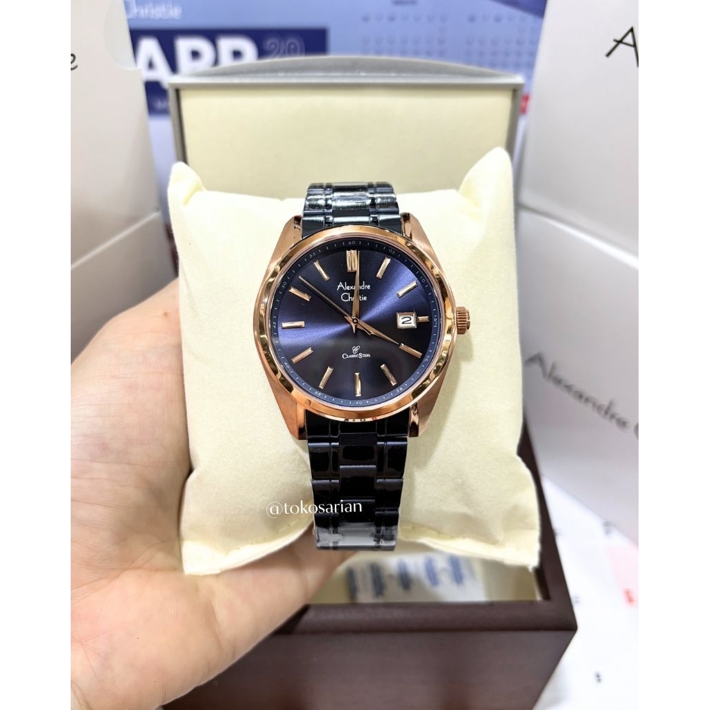 Alexandre Christie AC 8660 MD Original Bergaransi Classic Steel Jam Tangan Pria