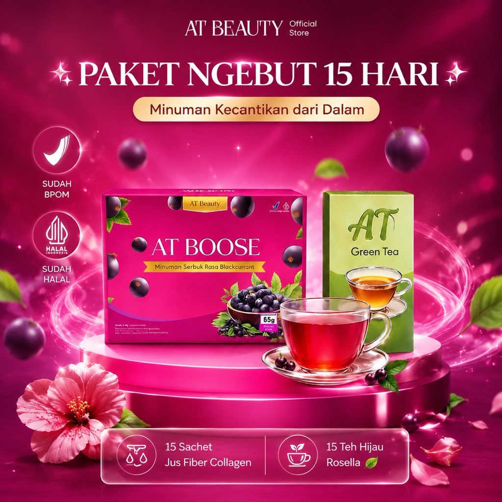 PAKET NGEBUT PELANGSING STRONG AT BOOSE Fiber Collagen Drink - Blackcurrent Minuman Detox Antioksida