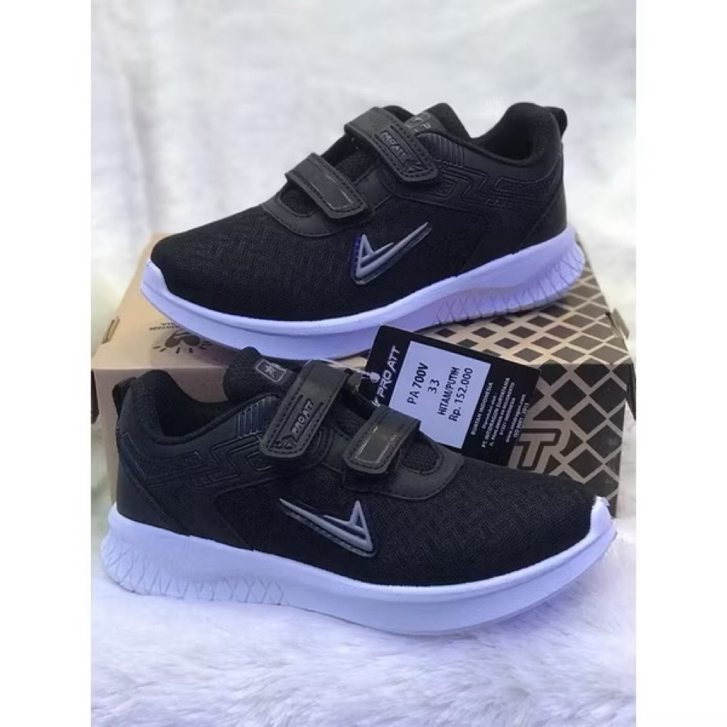 sepatu sekolah proATT pa700 hitam putih full hitam Original Size 31/38
