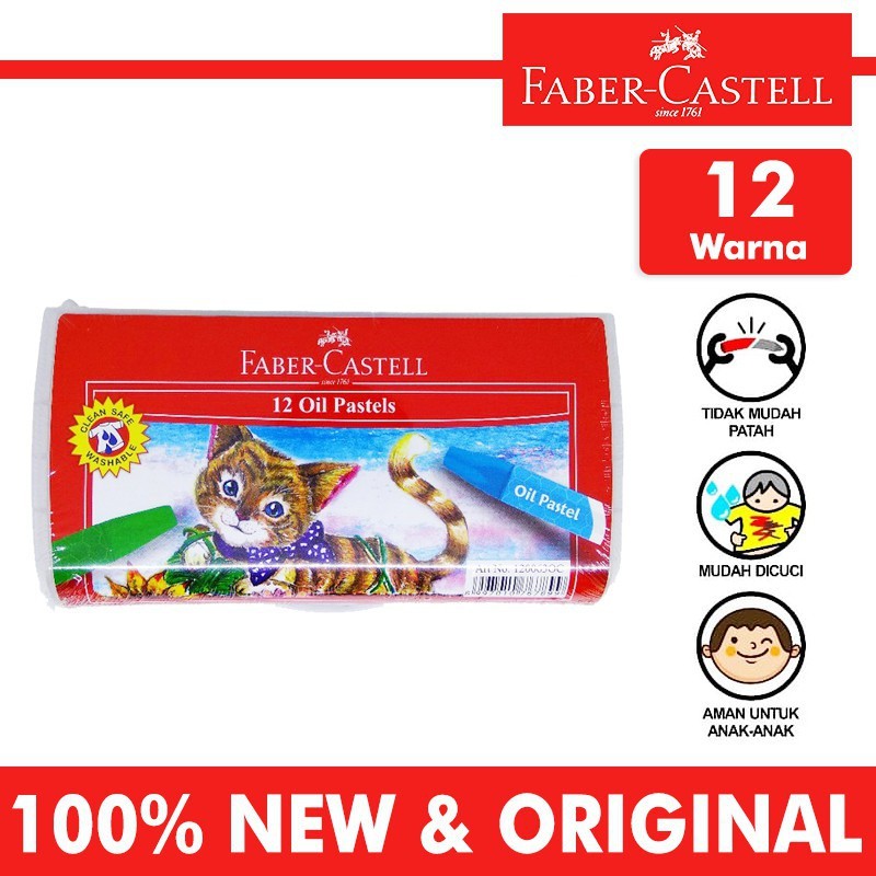 Crayon 12 warna Faber Castell / Oil pastell 12 warna Faber Castell