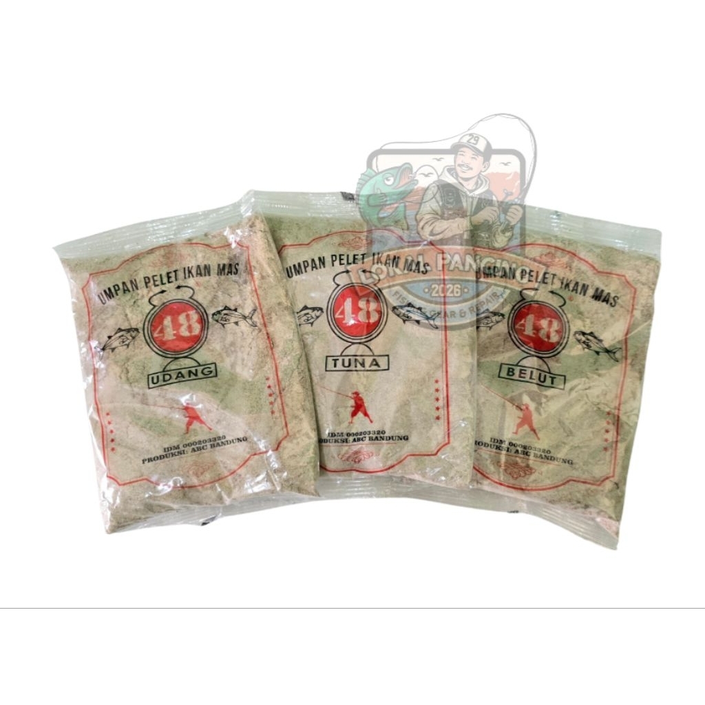Umpan Pelet Ikan Mas 48 - Umpan Siap Pakai Aroma Tuna,Udang,Belut