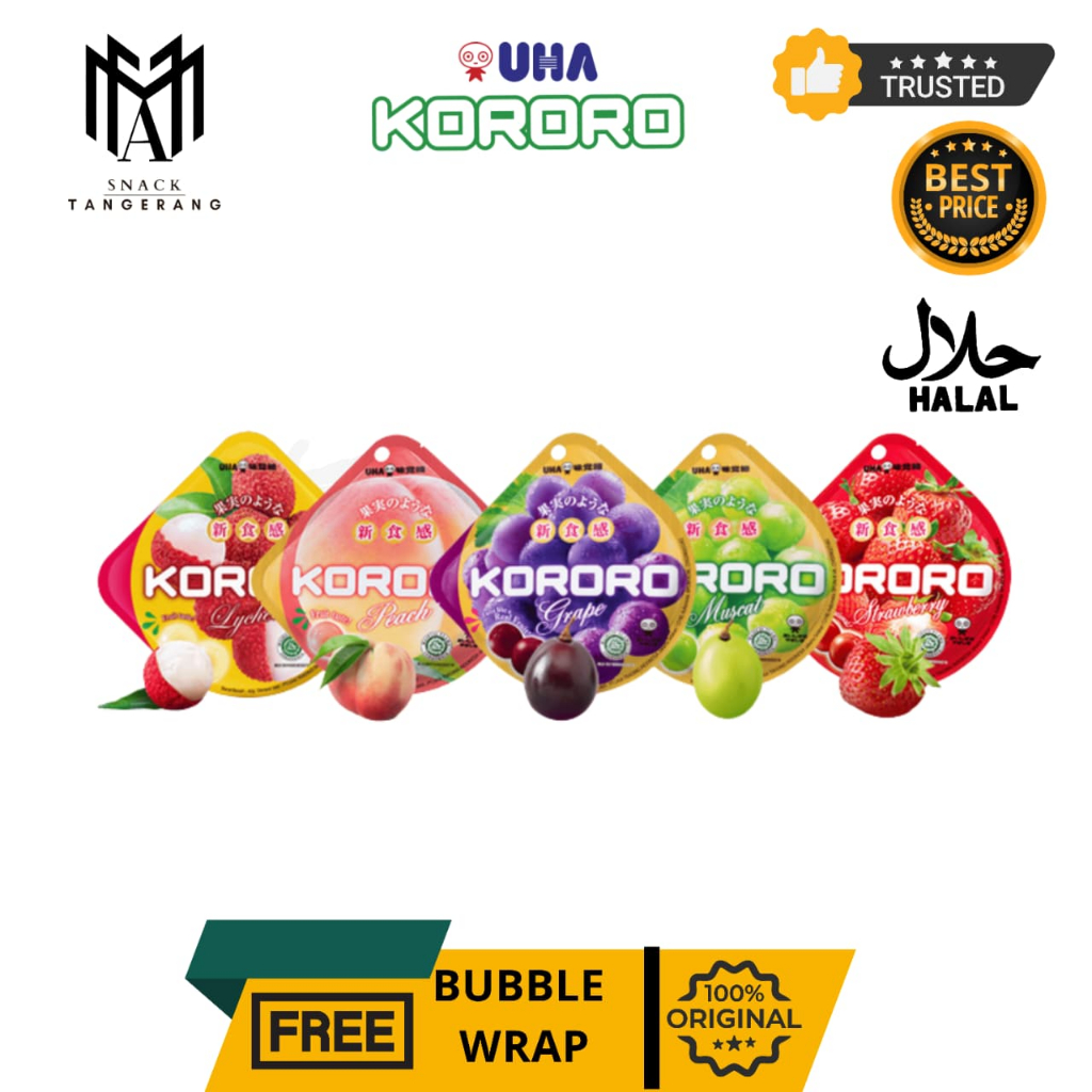 Kororo Jelly Candy Grape Muscat Strawberry Peach Lychee 40 Gr