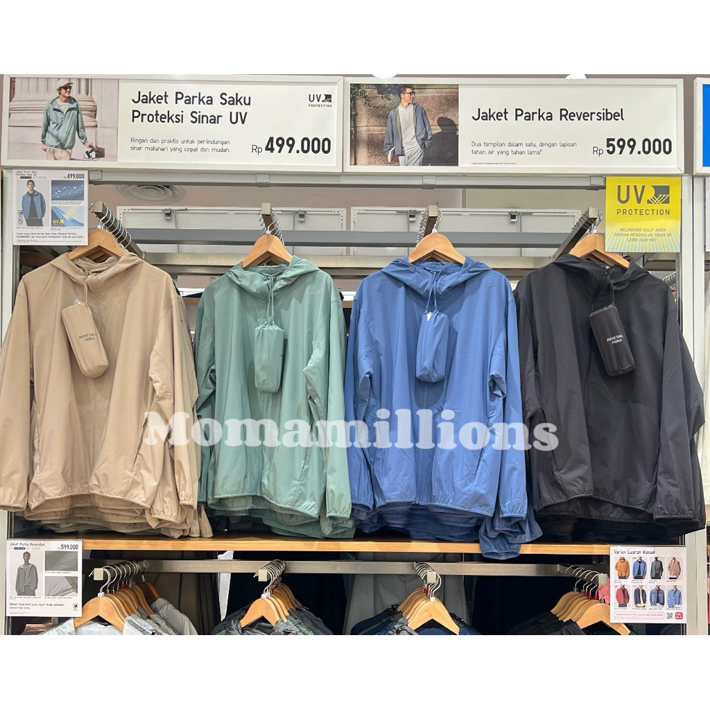 UNIQLO MEN Jacket UV Protection Parka (Water-Repellent NANODESIGN) FREE Paperbag