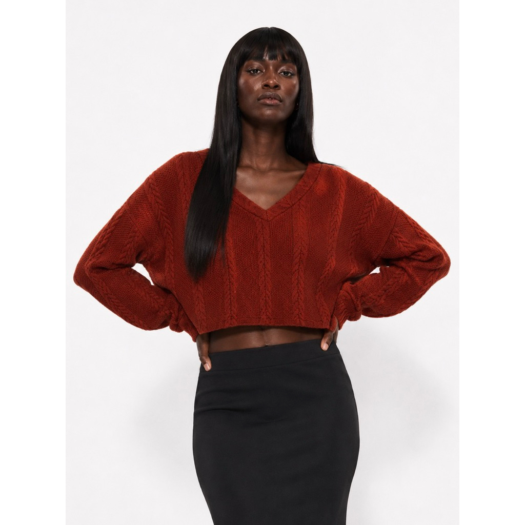 (S) Sweater Knit Crop Cotton Massimo Dutti