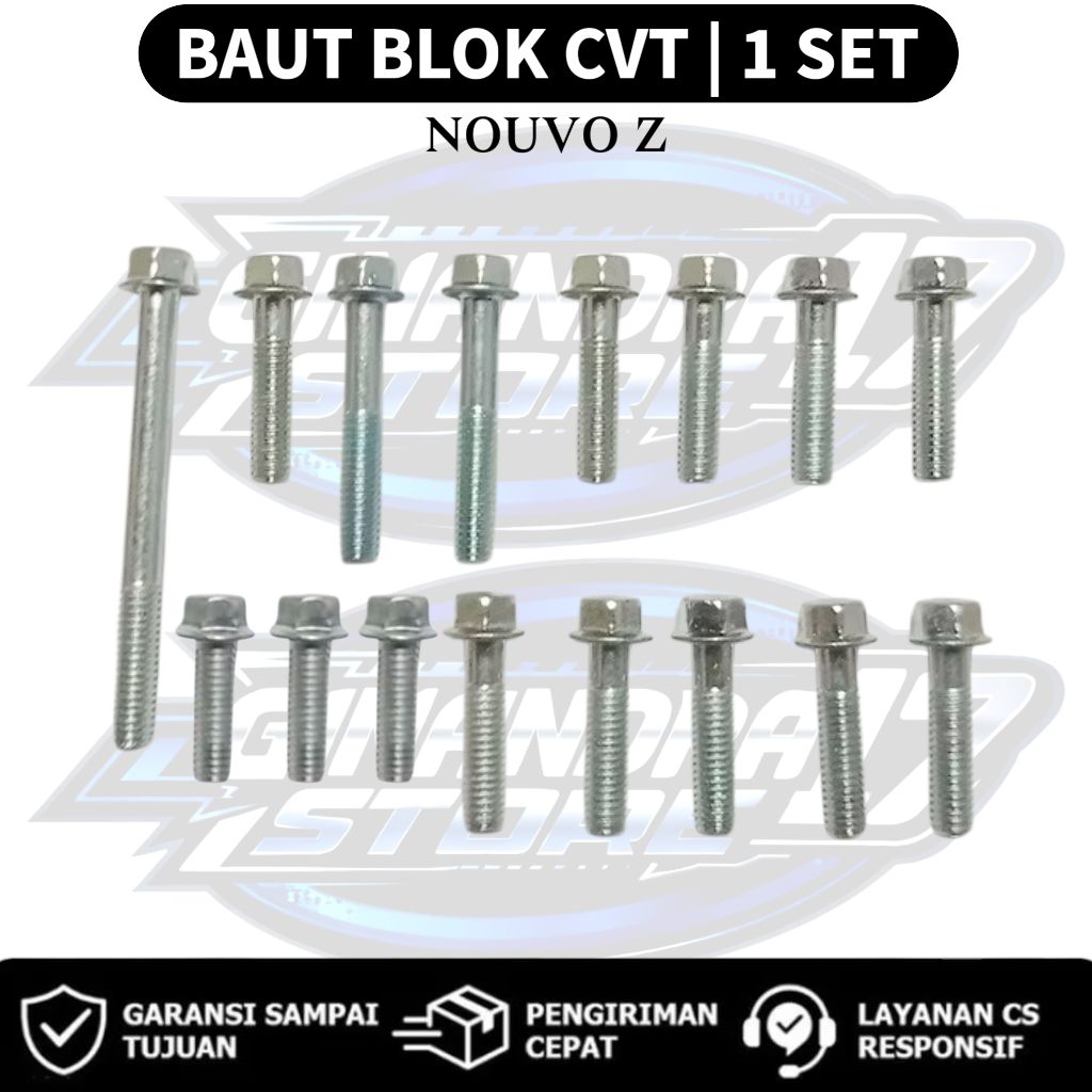 Baut Blok CVT 1 SET Yamaha Nouvo Z / Baut Blok Mesin 1SET Motor Nouvo z