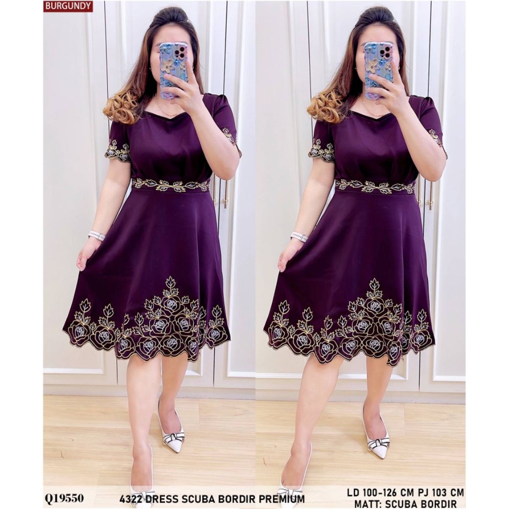 4320/ 4321 / 4322 / DRESS SCUBA BORDIR PREMIUM / DRESS PESTA SCUBA