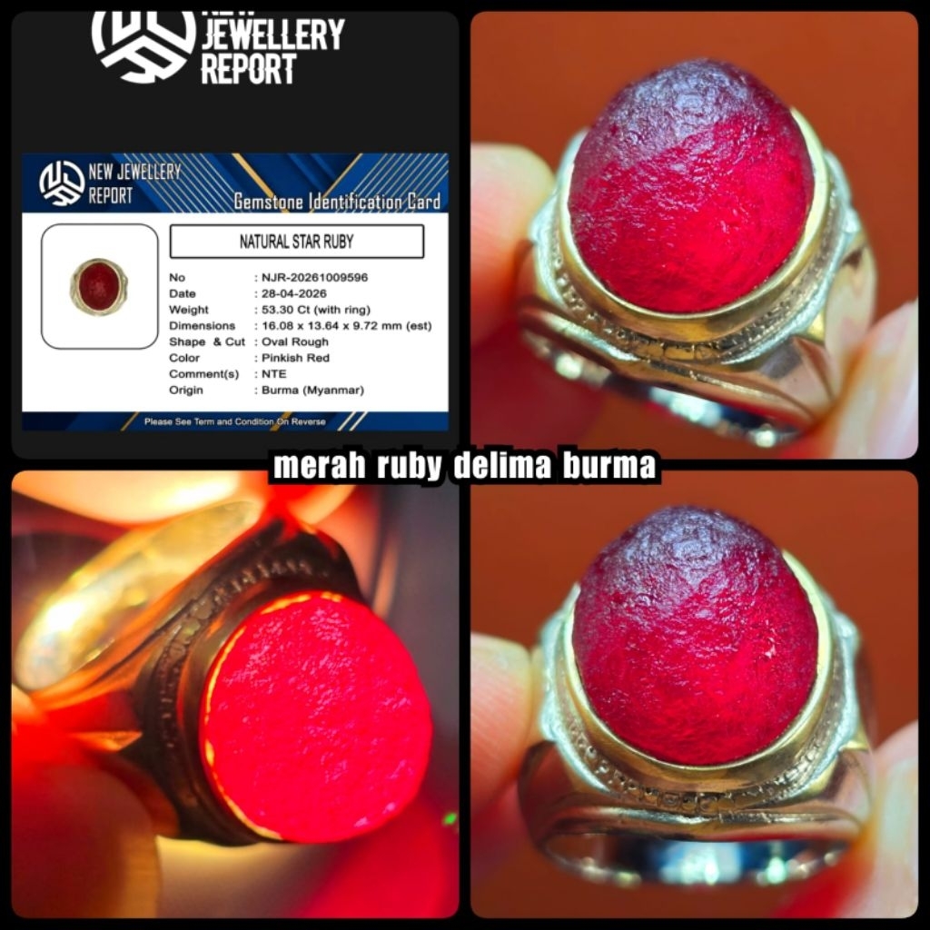 batu alami Ruby Burma NTE bentuk rough ya bos
