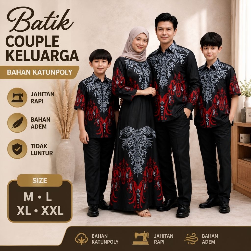 |GENTONG HITAM| Batik Couple Keluarga Modern Lebaran Kondangan Terbaru Asli Pekalongan