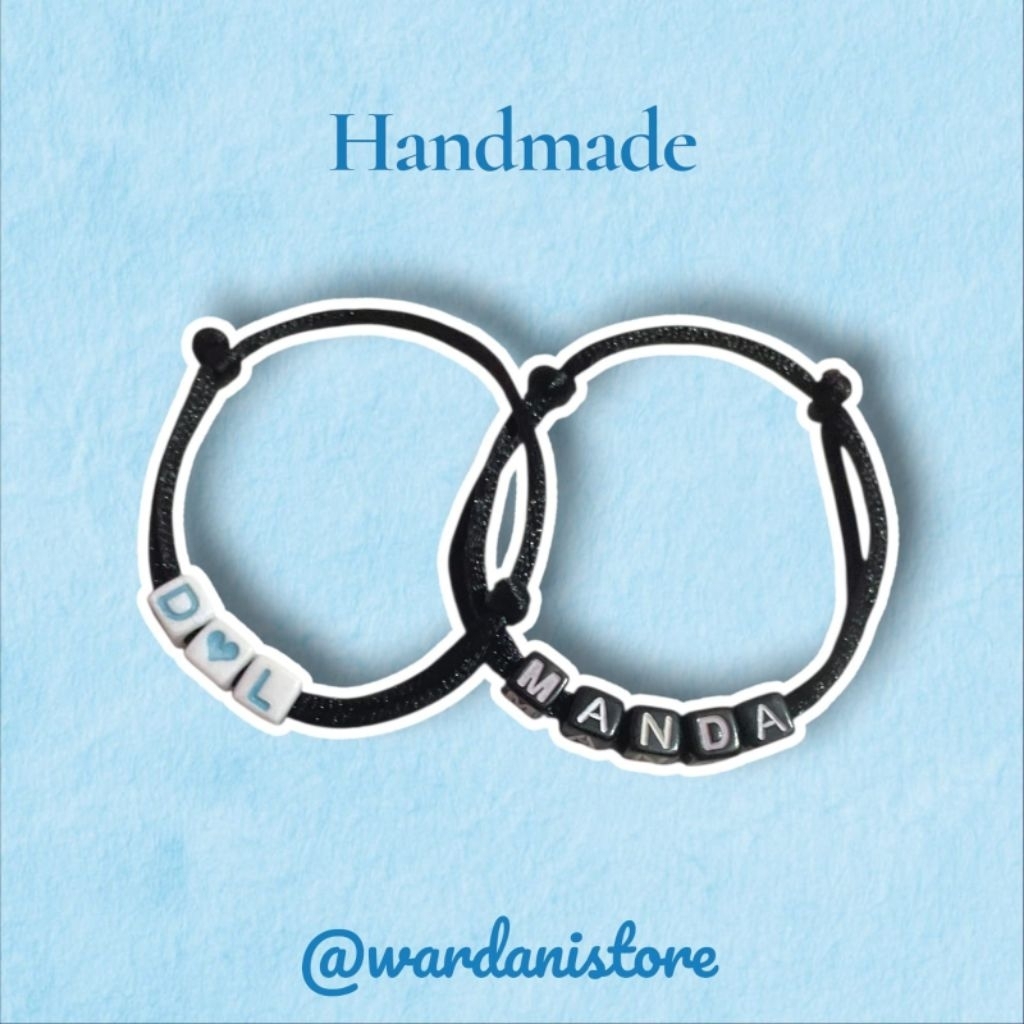 GELANG CUSTOM NAMA INISIAL TALI SATIN