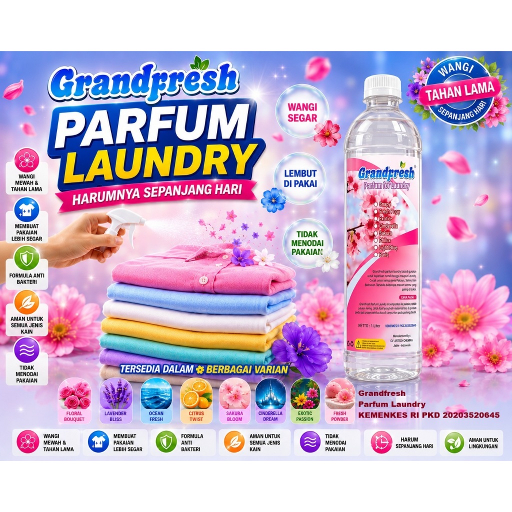 PARFUM LAUNDRY 1 LITER BERKUALITAS TERLARIS | GRNDFRESH PARFUM LAUNDRY 1 LITER TERLARIS