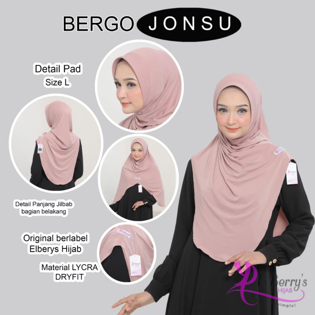 HIJAB EL BERRYS BERGO JONSU//HIJAB INSTAN DEWASA//HIJAB INSTAN