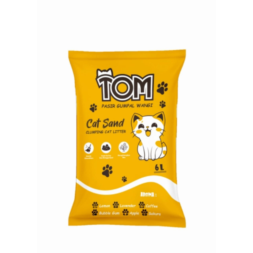 6 Liter Pasir Kucing Gumpal Wangi TOM CAT LITTER-Anti Odour, Aroma Segar Bentonite Sand