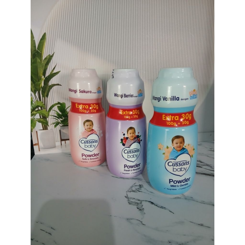 BEDAK BAYI CUSSONS 100 + 30gr | BEDAK CUSSONS BABY POWDER