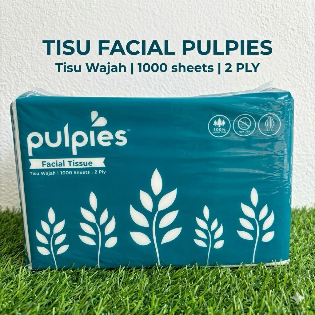 [1000 sheets] Tisu Facial Pulpies 1000’s | Tisu wajah | Tisu salon | Pembersih wajah