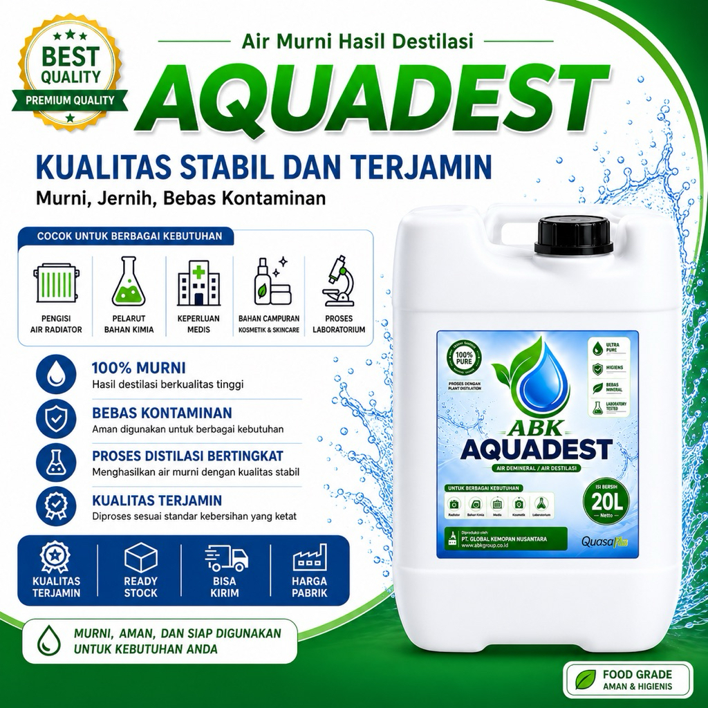 Aquadest Aquadest /Distilled Water /Air Suling 20 Liter