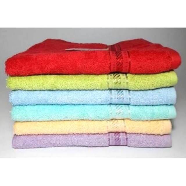 GROSIR (ISI 12 PCS) Handuk Merah Putih uk 50 x 100 Polos