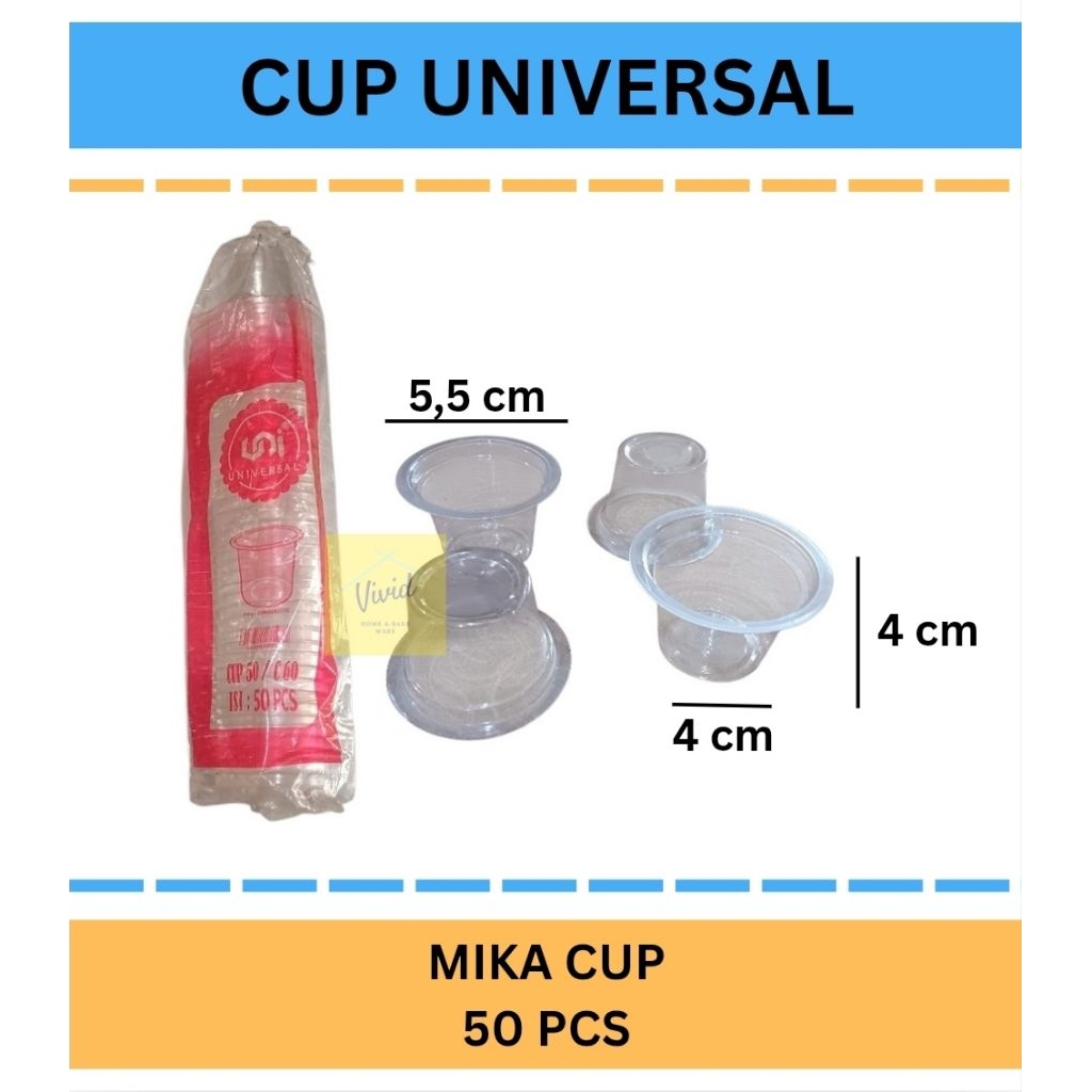 [50 PCS] Cup Pudding Universal 50ml - Cup Jelly 50ml - Cup Mika Agar Agar - Cup 50ml