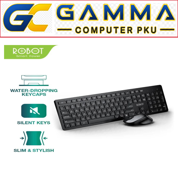 KEYBOARD MOUSE WIRELESS ROBOT KM4000 SILENT BLACK / ROBOT KEYBOARD MOUSE WIRELESS COMBO