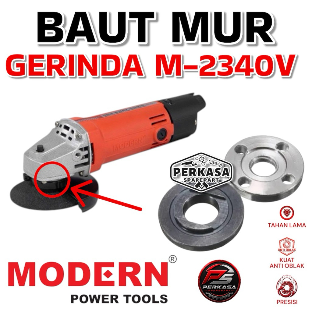 Baut Mur Gerinda Modern M2340V Untuk Pengunci Piringan Gurinda Modern M-2340V 2340V 2340