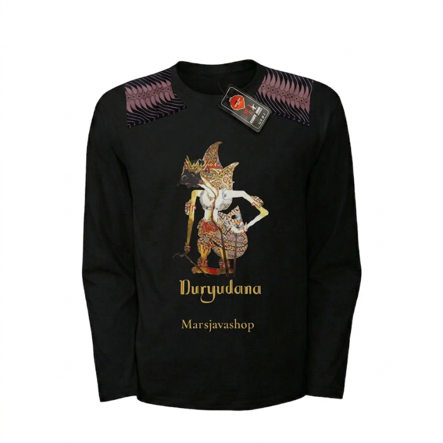 Marsjava - Atasan Kaos Dewasa Lengan Panjang Motif Wayang Jawa Terbaru Cotton Combed 24s