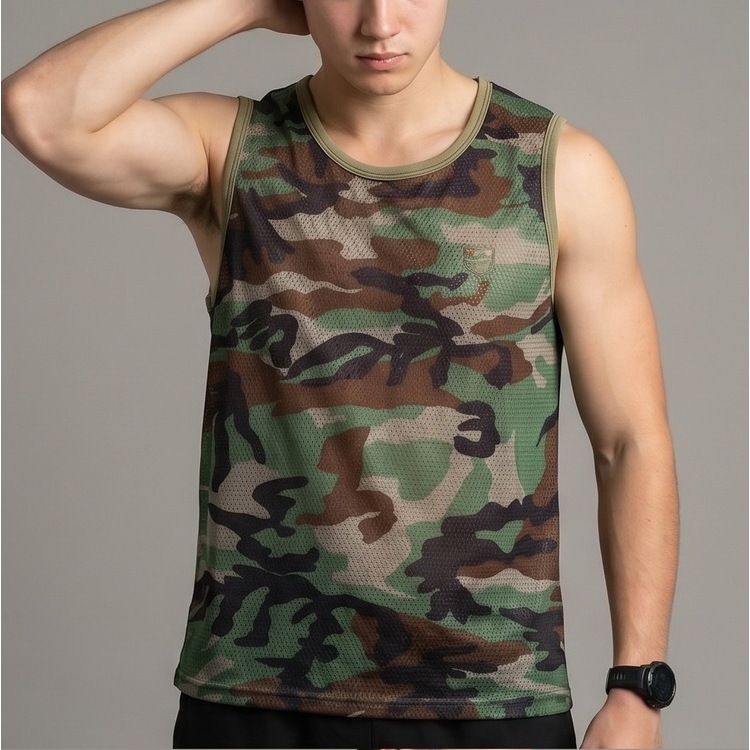 Singlet Running Kaos Kutung Tanktop Pria FILA Sports Camo Size L