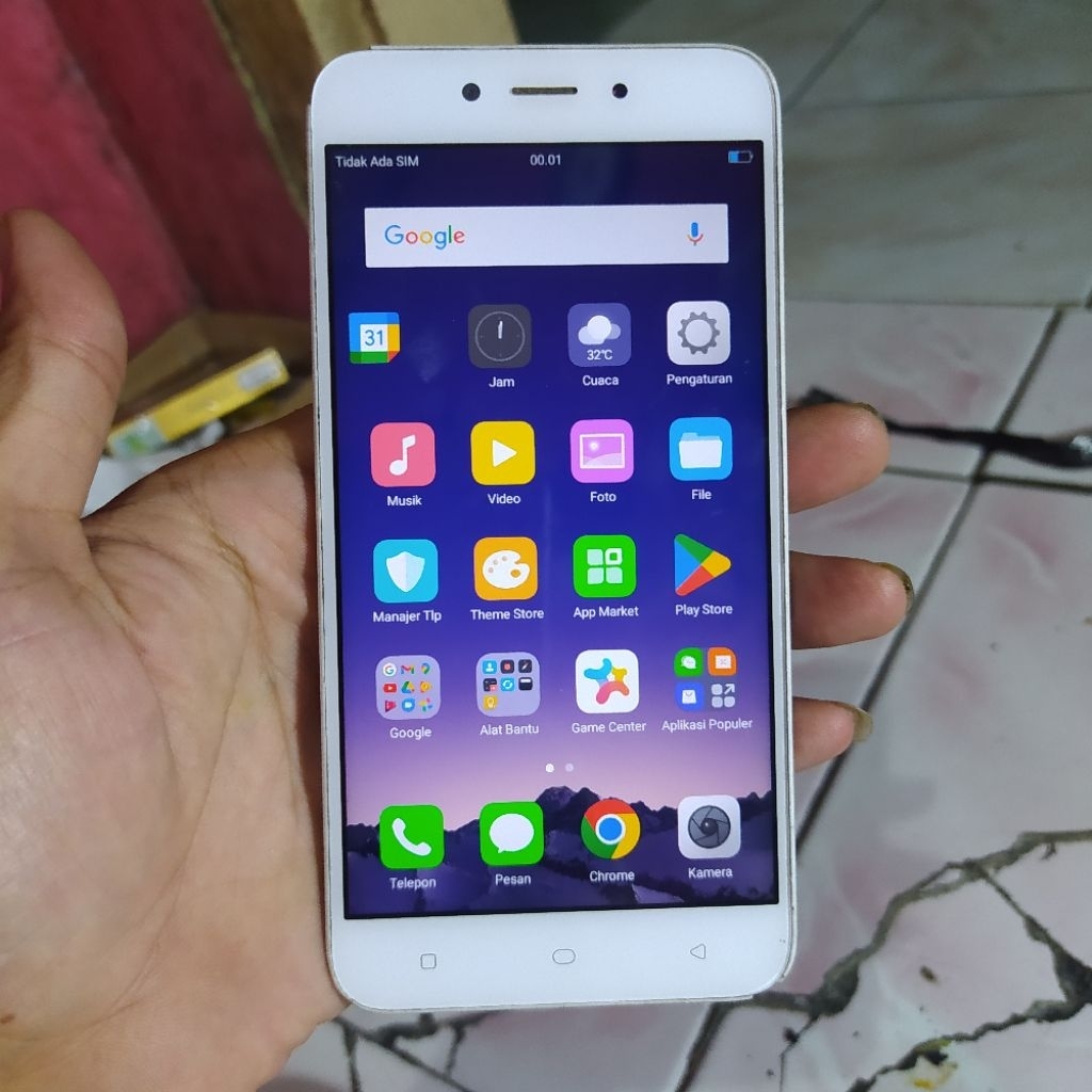 lcd frame oppo a71 2018 original copotan tombol bawah tidak bisa