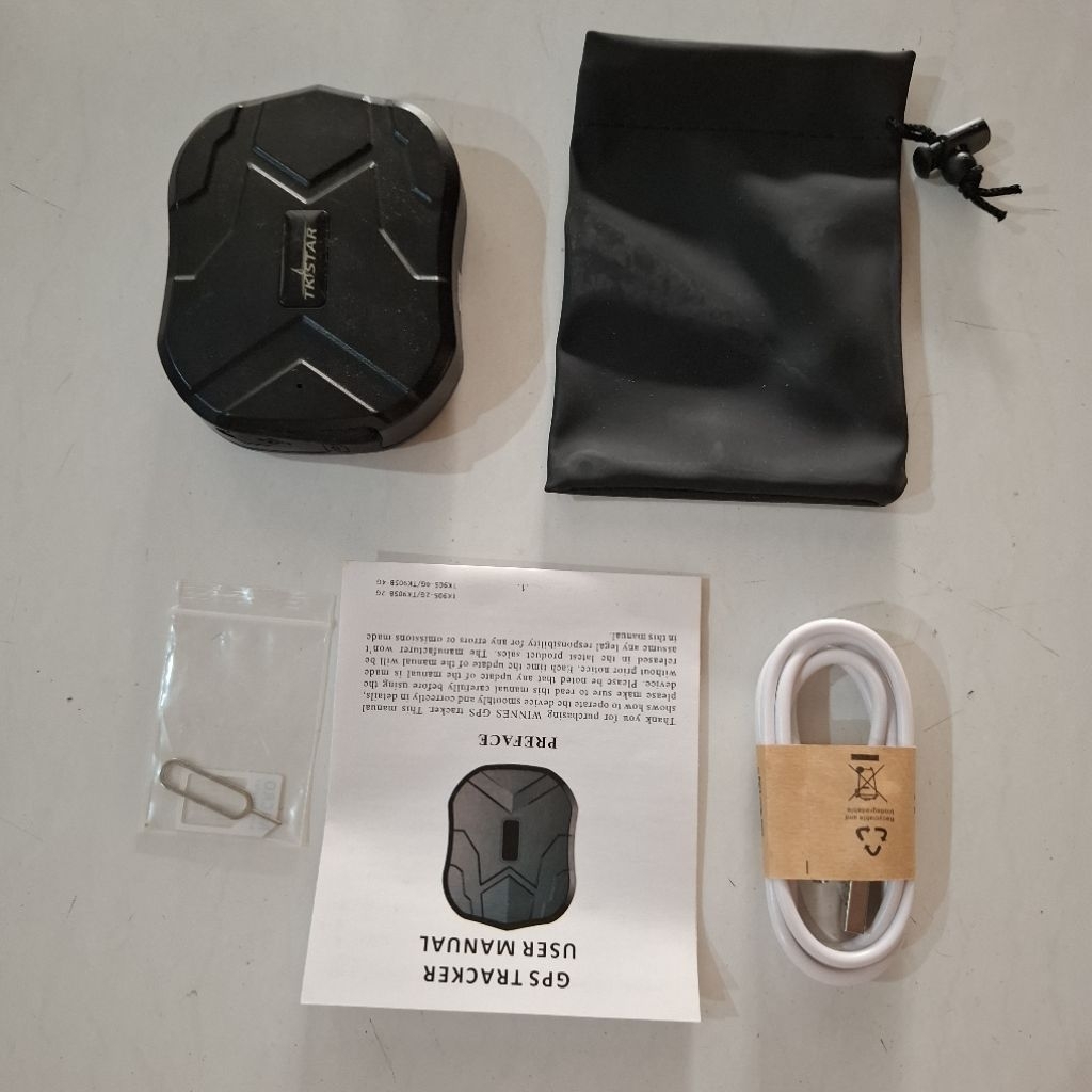 GPS tracker Tk905 connector micro usb baterai lithium ion murah bagus bekas