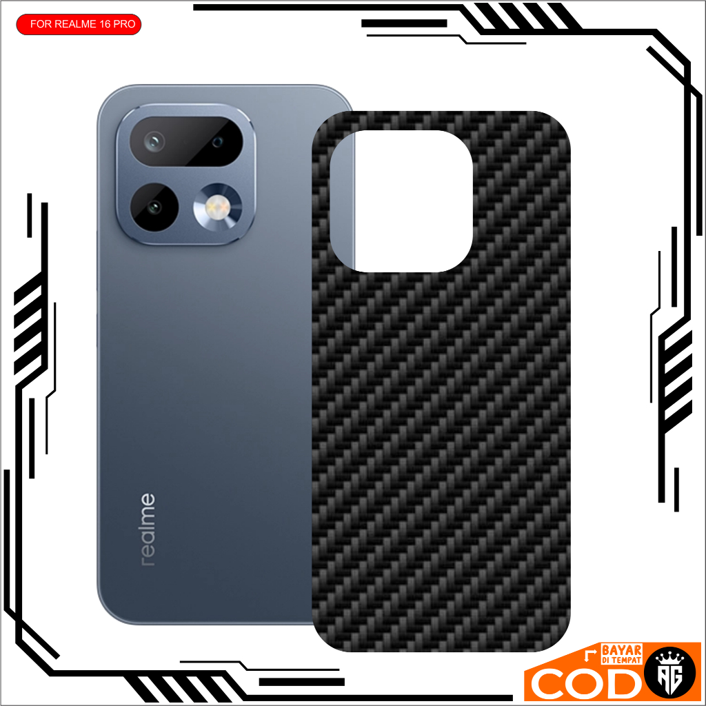 PROMO Graskin Carbon REALME 16 PRO Terbaru Anti Jamur Pelindung Belakangan HP