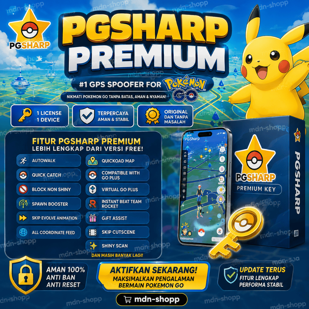 [Bonus Gantungan Kunci] APK PGSharp Premium - Pokemon Go Full Version License Terbaru
