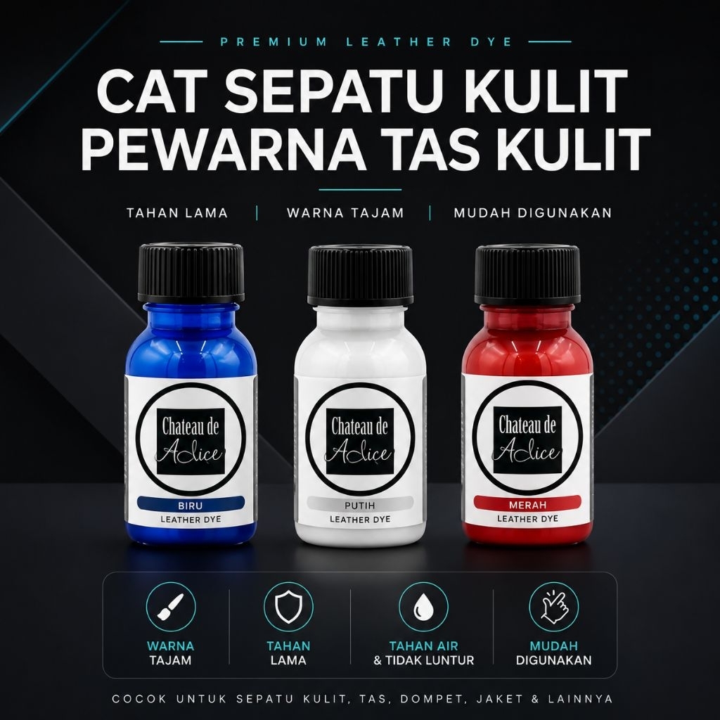 Cat sepatu kulit  / cat tas kulit / cat jok kulit / cat kulit/ pewarna kulit / leather Paint / peral