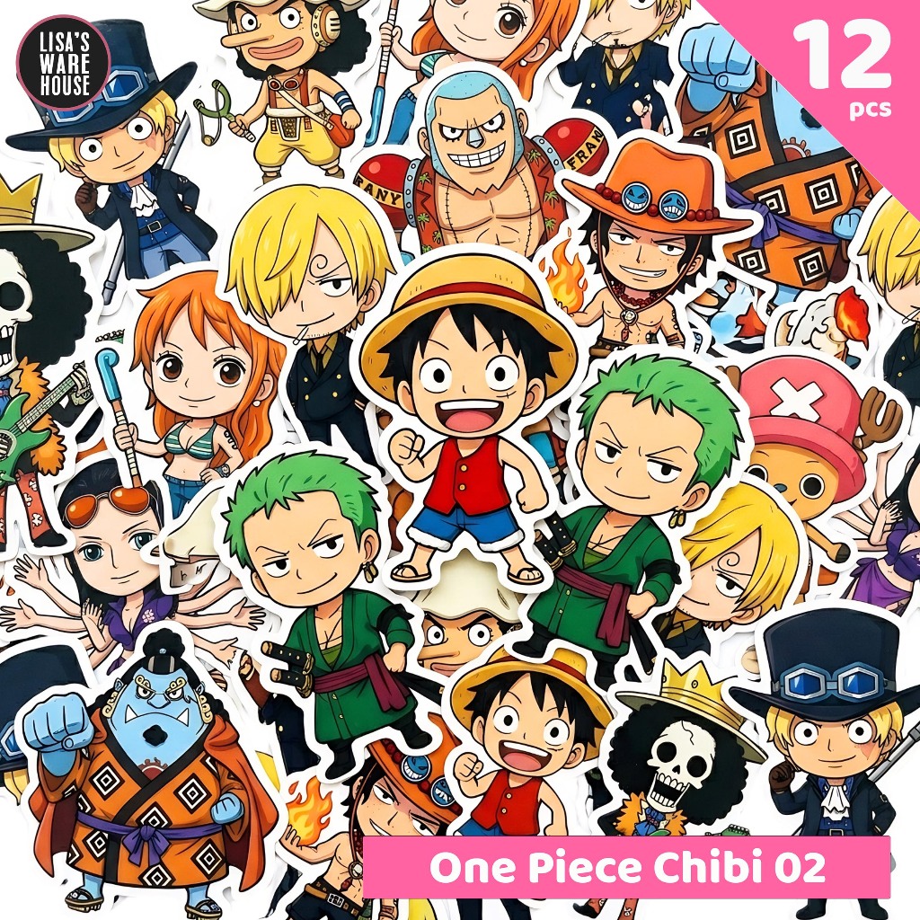 12 PCS Sticker One Piece Chibi 02