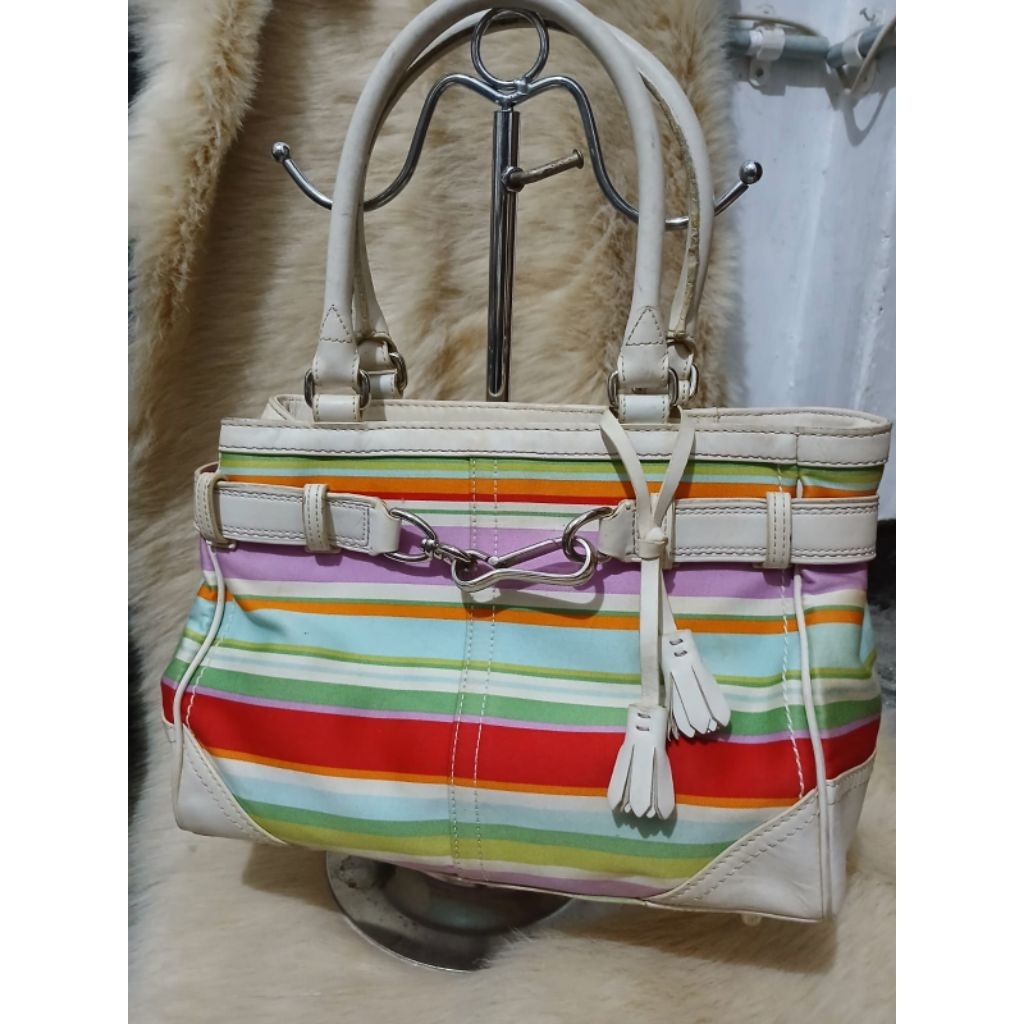 Coach Vintage Tote Bag Rainbow authentic