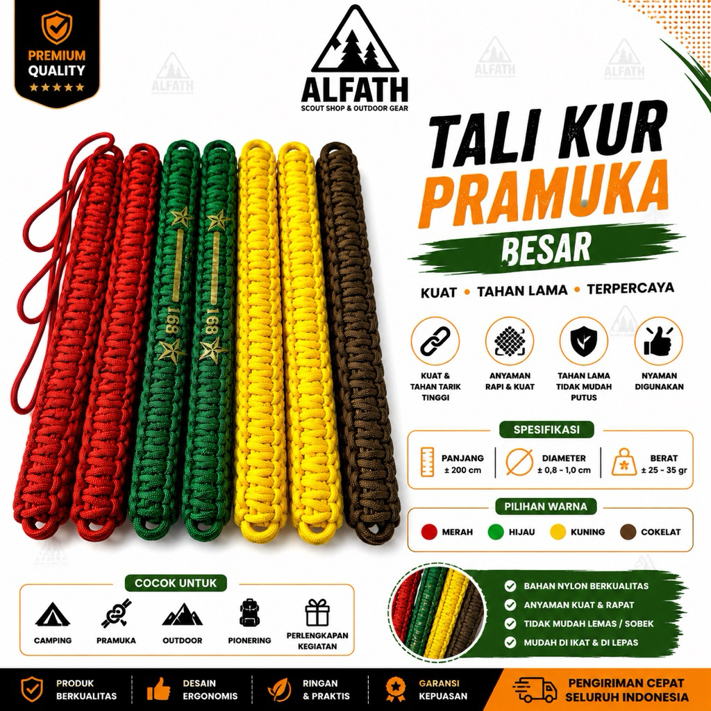 Tali Kur Pramuka besar tali kur pramuka siaga penggalang penegak besar termurah