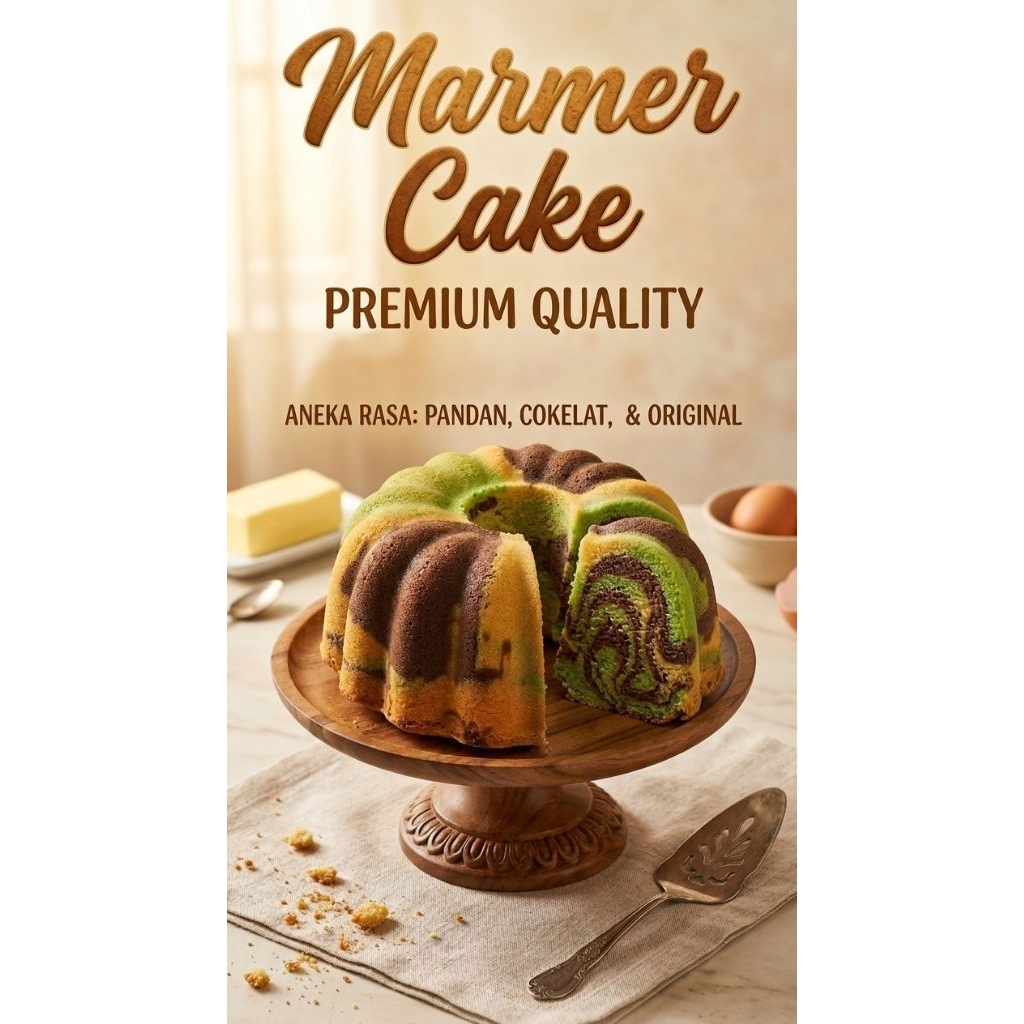 MARMER CAKE COKLAT PANDAN