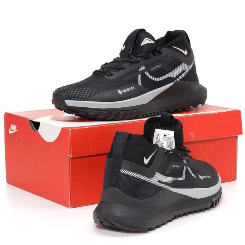 ( Abuy project ) Sepatu Sneakers Nike React Pegasus Trail 4 Gore-Tex Black Reflective