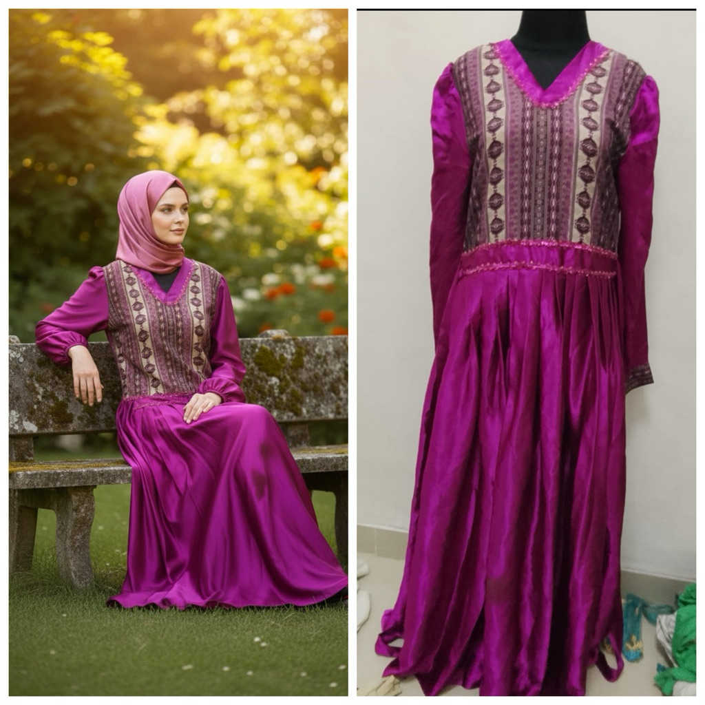 gamis blazer  pink mewah (ld100-108)/dress blazer panjang