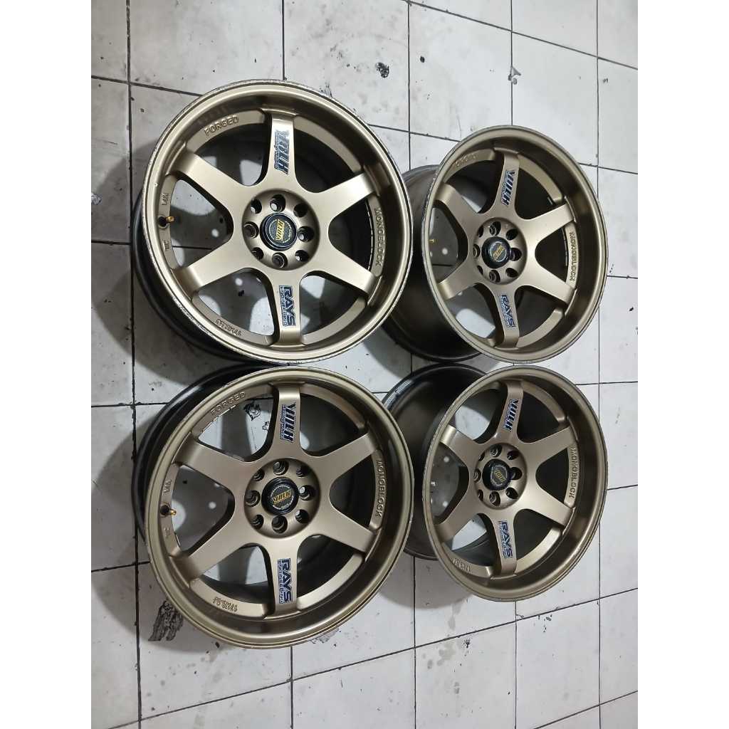 Velg Mobil Seken Te37 (Volk Rays) Ring 17x8,5/9,5 Pcd 8x100/114 ET38/30 Bronze Buat jazz avanza livi