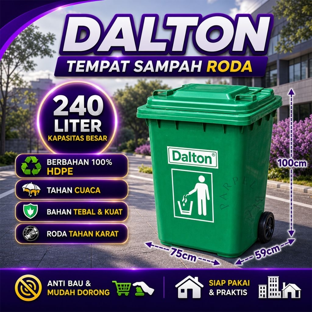 Tempat Sampah Roda 240 Liter (Dalton) - Tempat Sampah Sulo (Dalton)