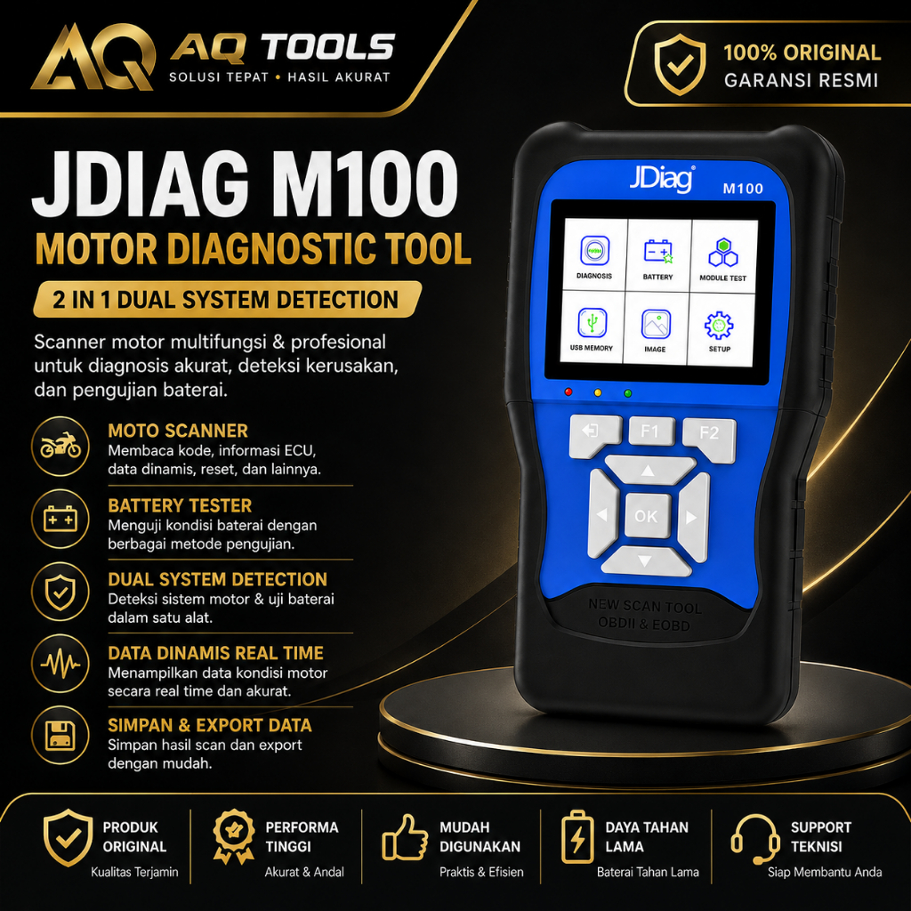 JDIAG M100 BIRU SCANNER MOTOR JDIAG M 100 SCAN SEPEDA MOTOR HONDA ECU OBD2