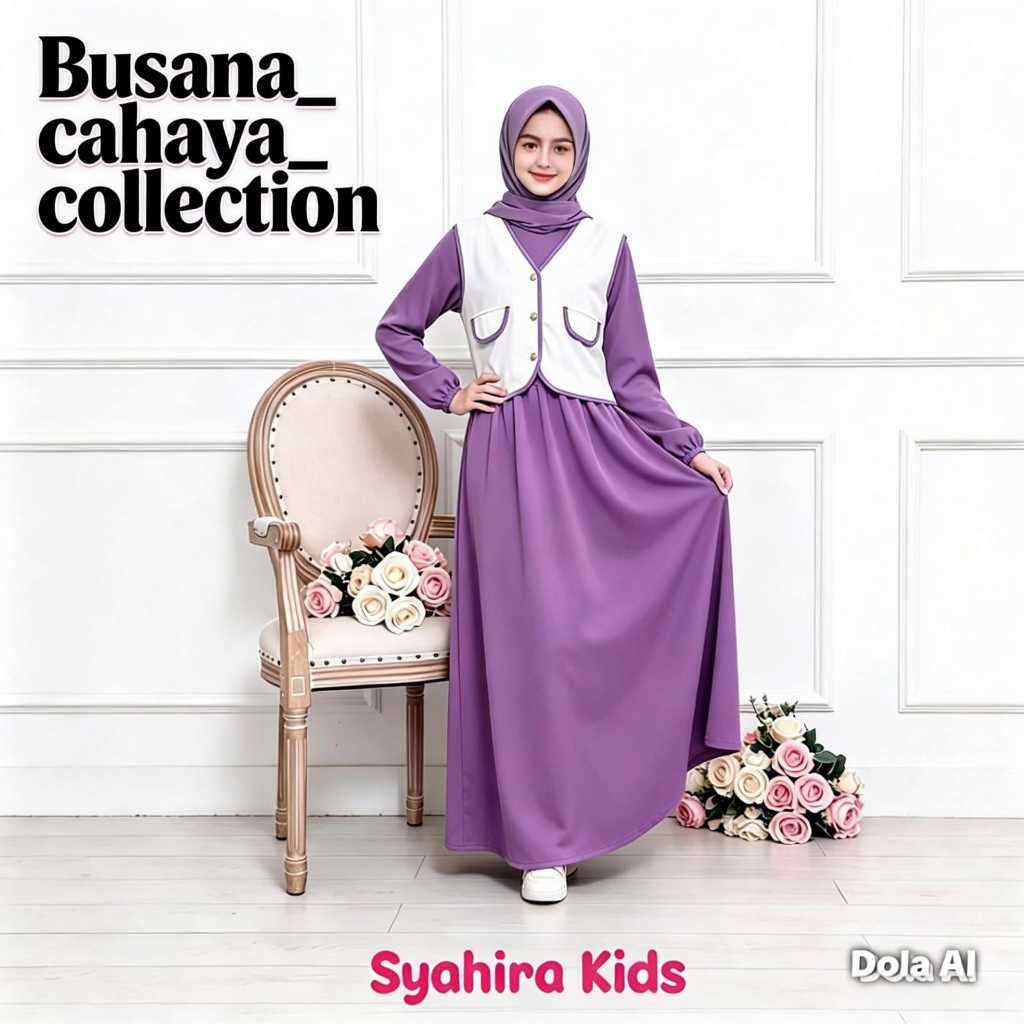 Gamis Anak Remaja Perempuan Wanita Dewasa seri Rompi Kekinian Terbaru 2026 usia 11-17 Tahun