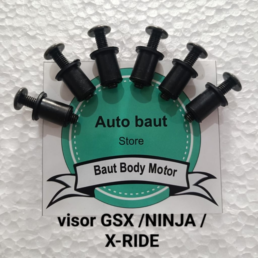 1 set baut dan karet visor ninja / vride / gsx