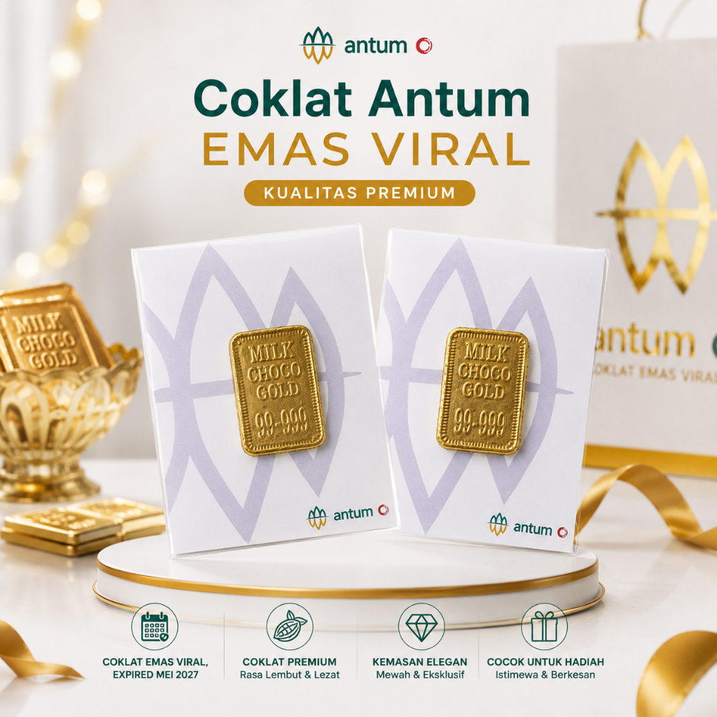 [ANTUM OFFICIAL] COKLAT ANTUM Emas Mini Gift Souvenir Angpao Imlek Natal Lebaran Seserahan Ulang Tah