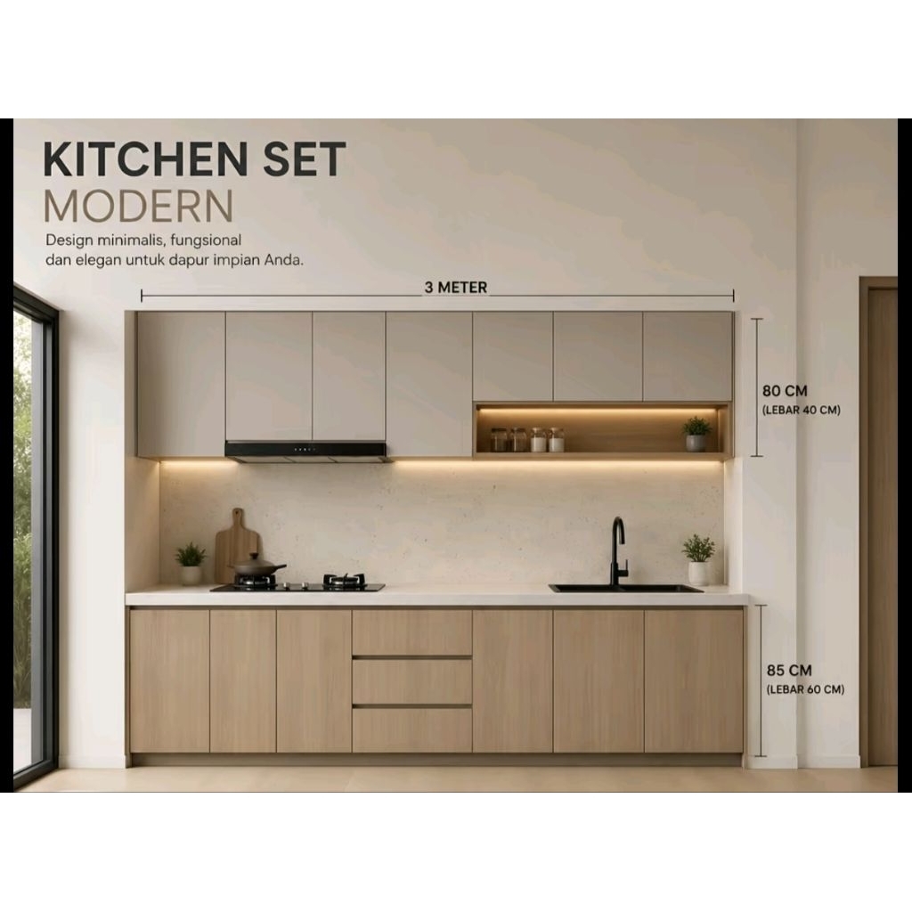 Kichenshet Hpl minimalis ./lemari dapur costum./kichenshet minimalis/rak dapur costum